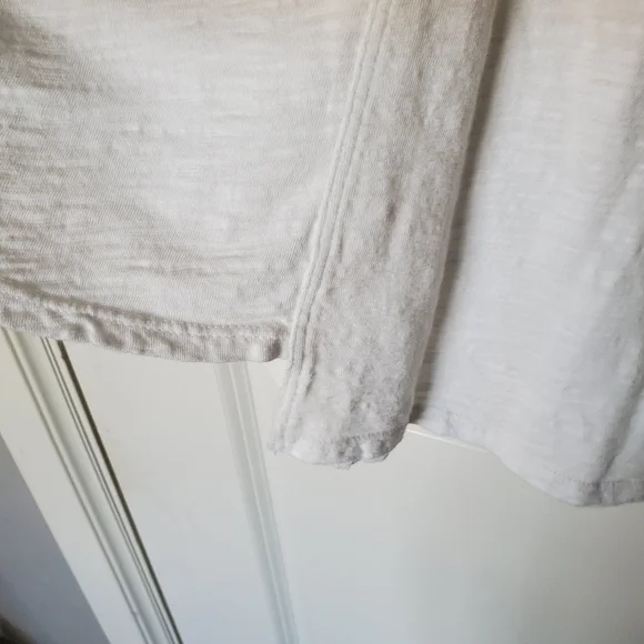 Womens Long Sleeve Slub Knit T-shirt Top Scoopneck White S - Picture 2 of 5